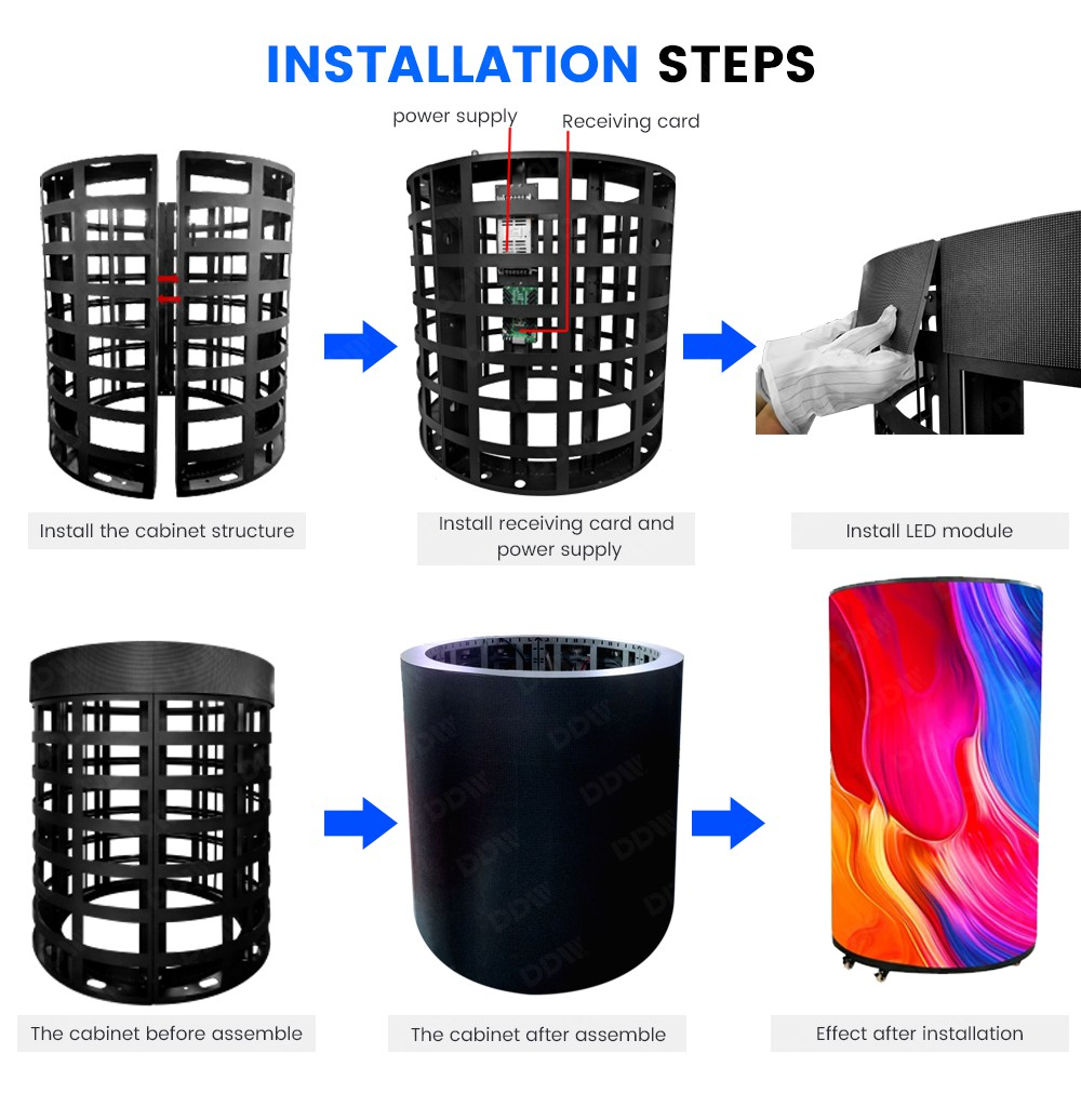 XINTAI LED flexible circle column led screen XINTAI LED flexibilní kruhová sloupcová LED obrazovka